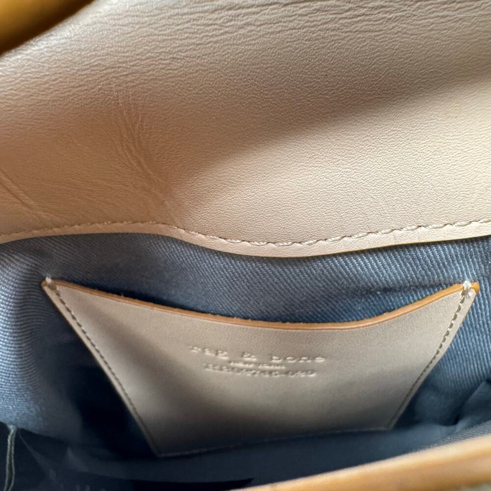 Rag & Bone Journee Suede Leather Crossbody Bag Tan Beige Mini - Picture 11 of 12